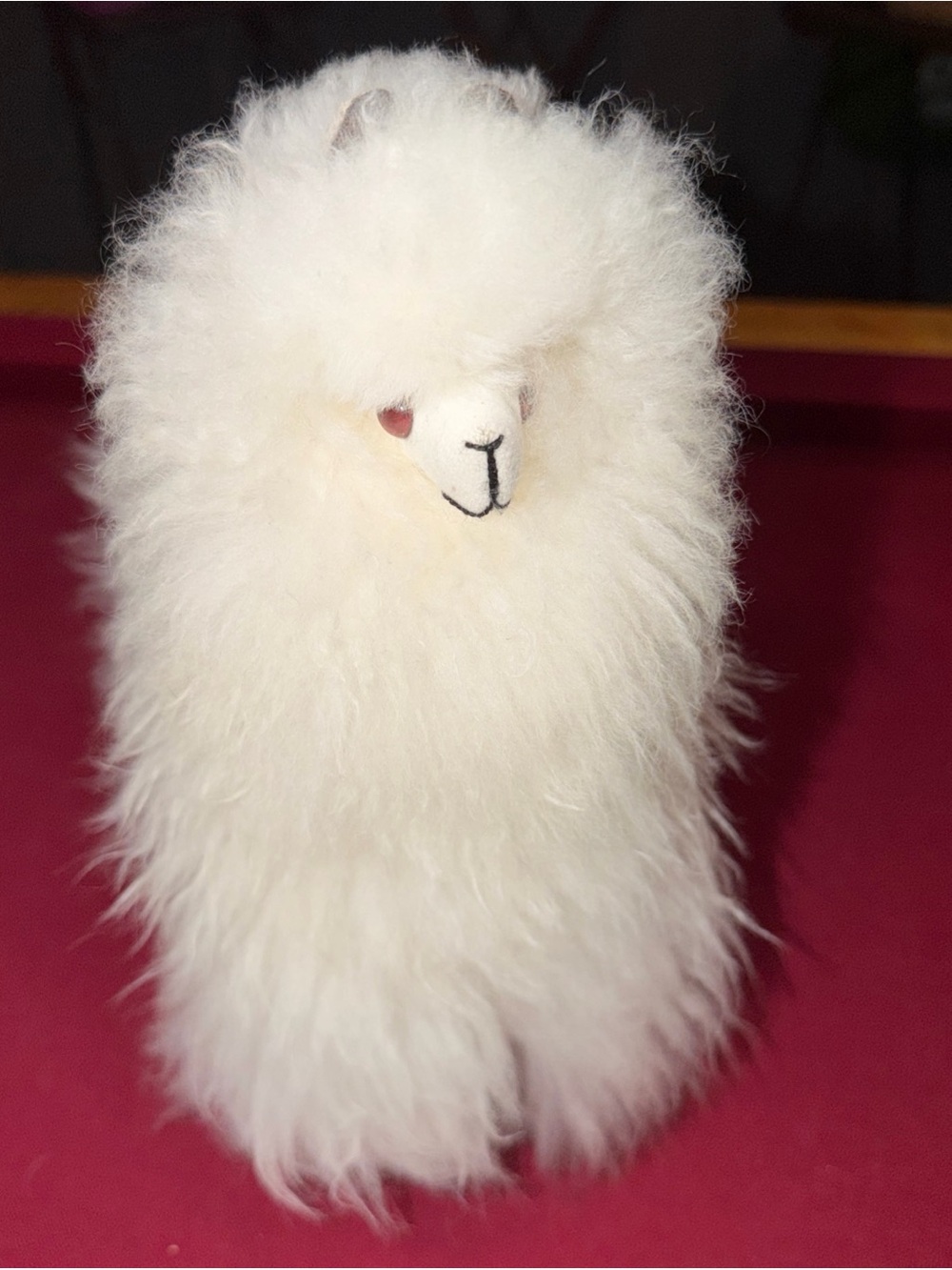Alpaca Fur Animal 10-inch, Fluffy, Free Standing, Made In Peru, 100% Alpaca Wool